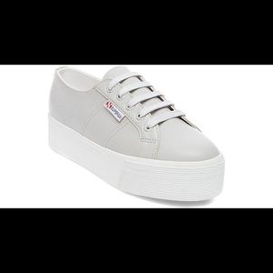 Superga 2790 FGLU Grey leather sneakers
